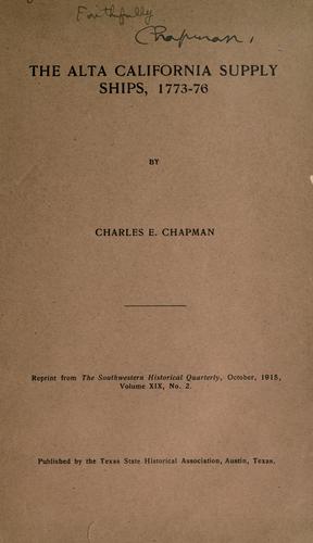 The Alta California supply ships, 1773-76