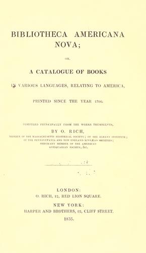 Bibliotheca americana nova