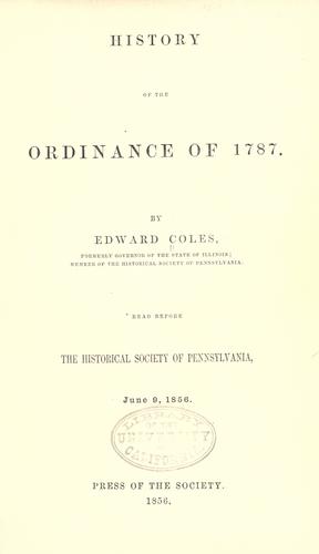 History of the Ordinance of 1787
