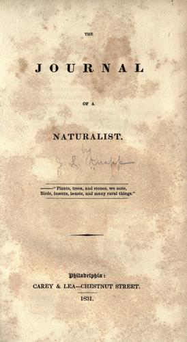 The journal of a naturalist.