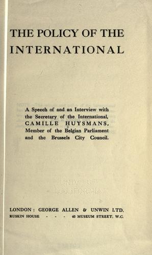 The policy of the International