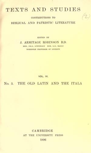 The Old Latin and the Itala