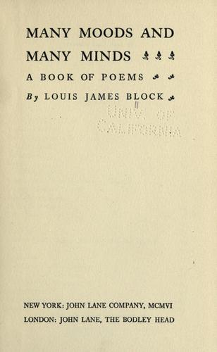 Many moods and many minds