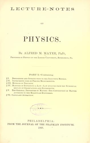 Lecture-notes on physics.