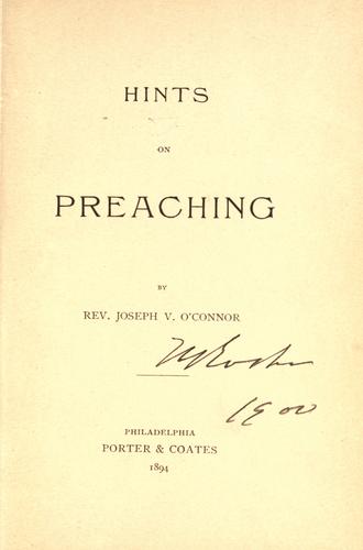Hints on preaching.