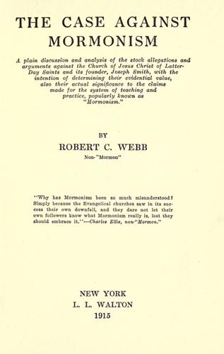 The case against Mormonism