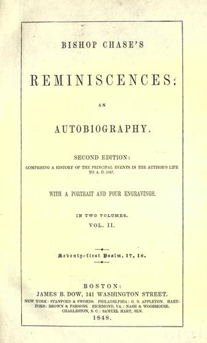 Bishop Chase's reminiscences