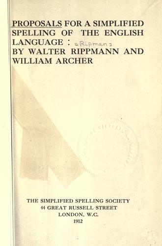 Proposals for a simplified spelling of the English language