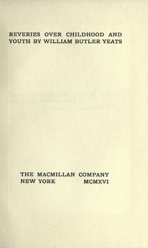 Reveries over childhood and youth