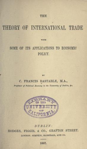 The theory of international trade