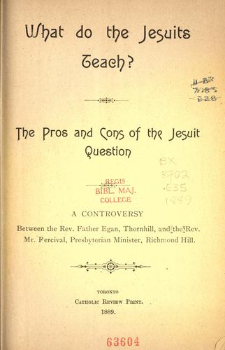 What do the Jesuits teach?