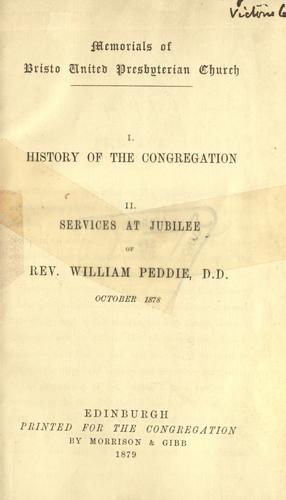 Memorials of Bristo United Presbyterian Church.