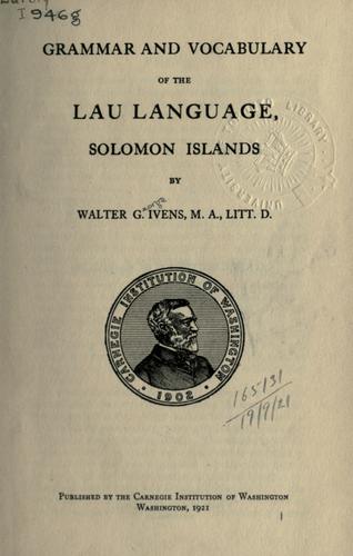Grammar and vocabulary of the Lau language