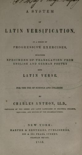 A system of Latin versification
