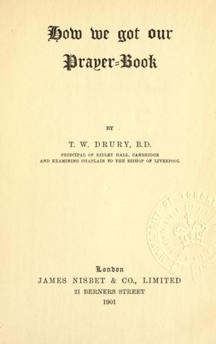 How we got our Prayer book