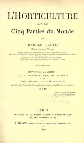 L' horticulture dans les cinq parties du monde