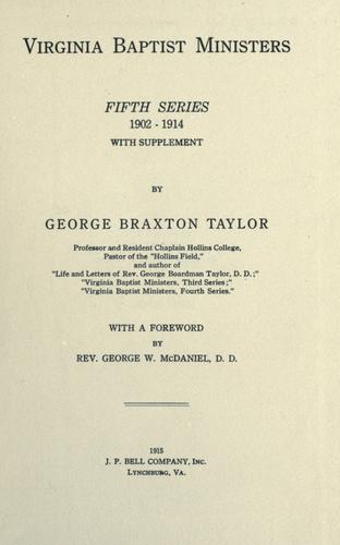 Virginia Baptist ministers.