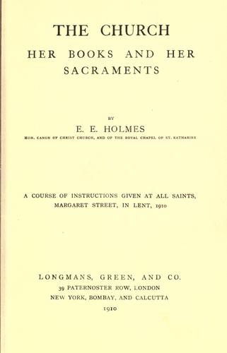 The church, her books and her sacraments