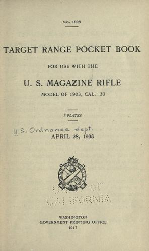 Target range pocket book for use with the U.S. magazine rifle