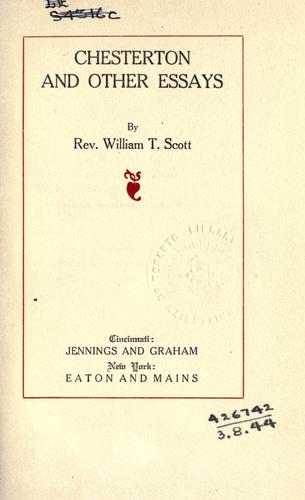 Chesterton, and other essays.