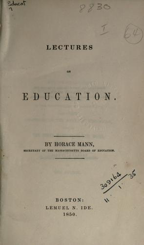Lectures on education.
