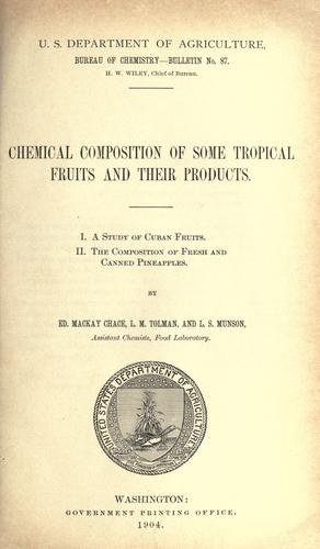 Chemical composition of some tropical fruits and their products.