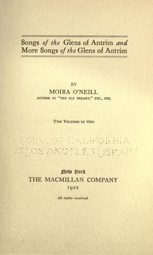 Songs of the Glens of Antrim