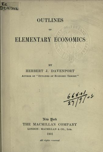Outlines of elementary economics.