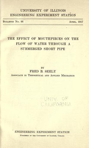 The effect of mouthpieces on the flow of water through a submerged short pipe