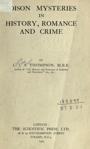 Poison mysteries in history, romance and crime.