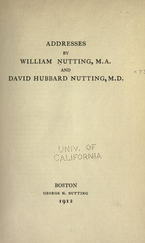 Addresses by William Nutting