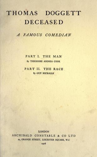 Thomas Doggett deceased