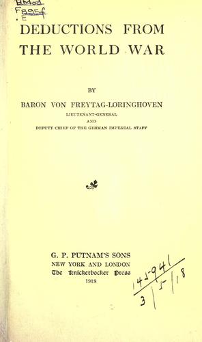 Deductions from the World War.