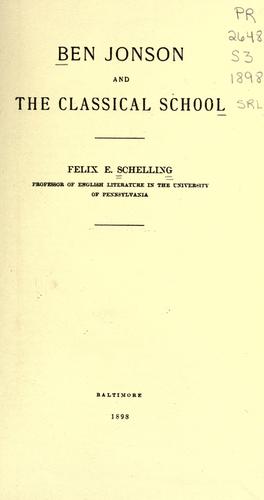 Ben Jonson and the classical school