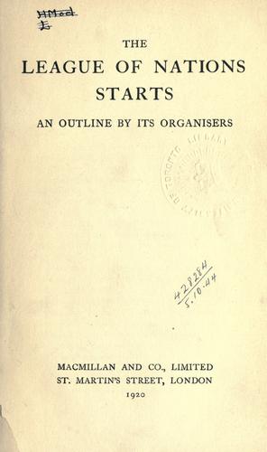 The League of Nations starts