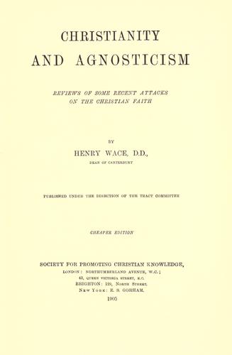 Christianity and agnosticism