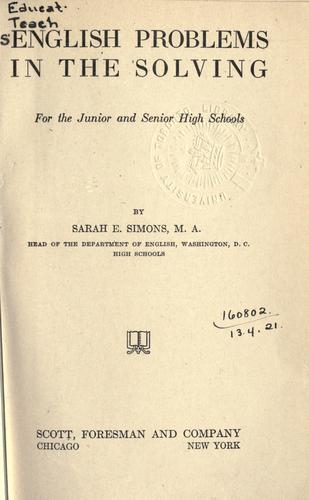 English problems in the solving