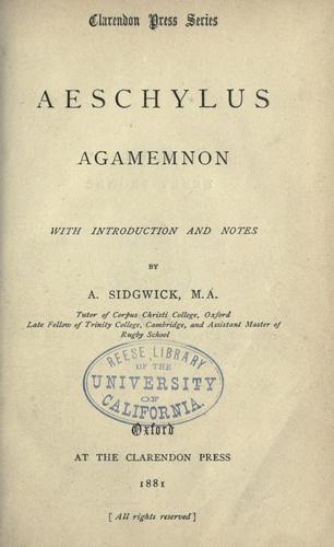 Aeschylus, Agamemnon