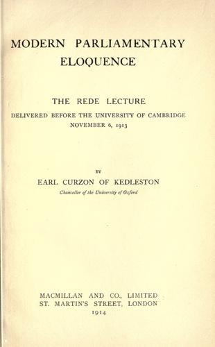 Modern parliamentary eloquence