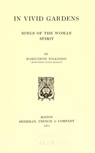 In vivid gardens; songs of the woman spirit