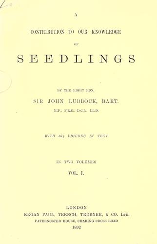 A contribution to our knowledge of seedlings
