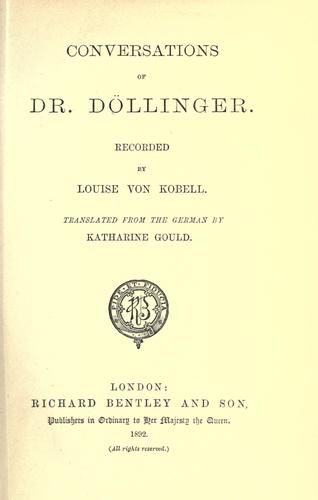 Conversations of Dr. Döllinger