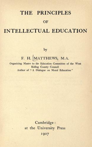 The principles of intellectual education