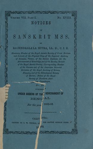 Notices of Sanskrit MSS.