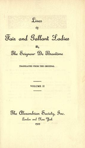 Lives of fair and gallant ladies