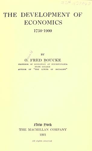 The development of economics, 1750-1900