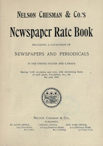 Nelson Chesman & Co.'s newspaper rate book.