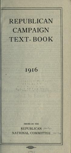 Republican campaign text-book, 1916