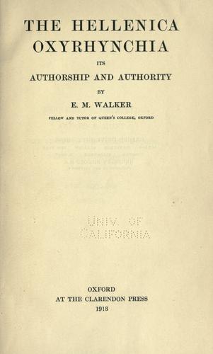 The Hellenica oxyrhynchia
