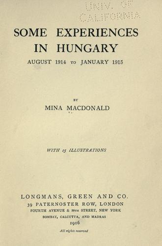 Some experiences in Hungary